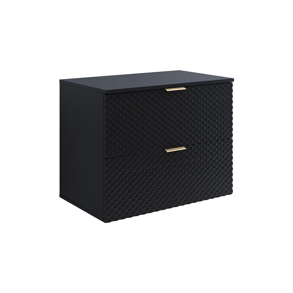 WASCHTISCHUNTERSCHRANK 80.4cm Cléa Schwarz - Schwarz, Holzwerkstoff (80.4/62.6/48.5cm) - Petits-meubles