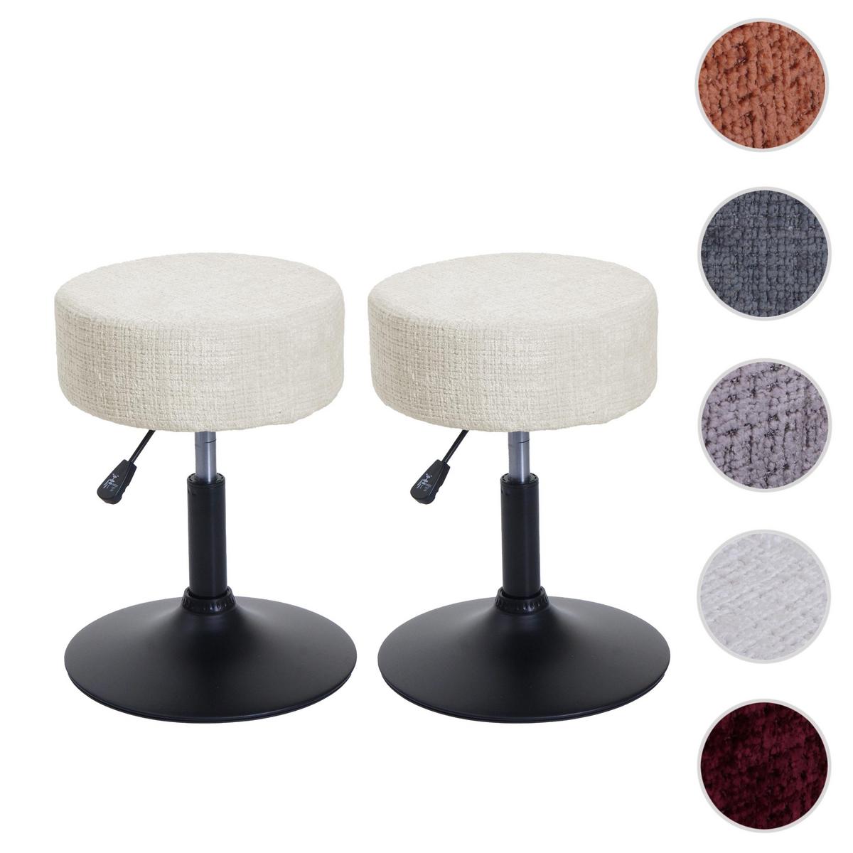 HOCKER Cremeweiß 2er-Set - Weiß, Textil (37/57/37cm) - MCW