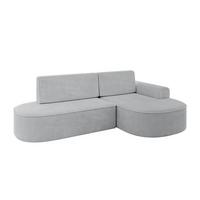 ECKSOFA mit Schlaffunktion und Bettkasten Ottomane Rechts MARI-L1-S - 283x167x73 cm Grau Cord - Graphitfarben/Schwarz, Holzwerkstoff/Kunststoff (167/283cm) - ALTDECOR