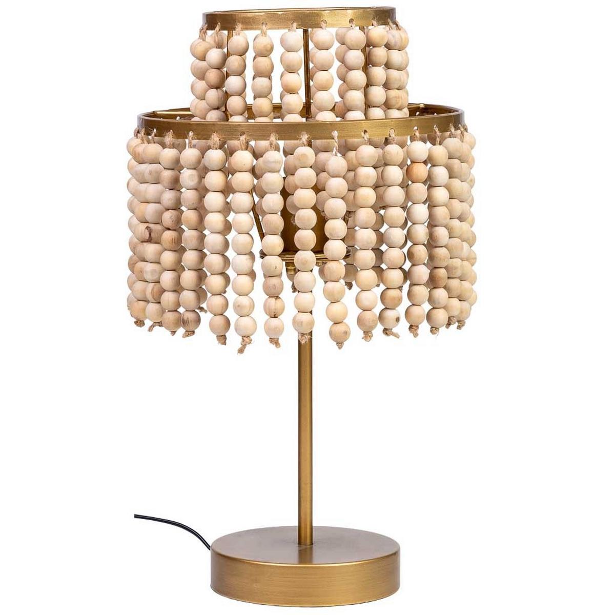 LAMPE aus Metall und Holz, golden, 29x35cm - Goldfarben, Metall (28.5/28.5/35cm) - Wanderlust