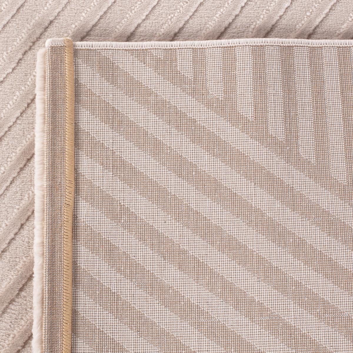 TEPPICH Kurzflor ILLER in Beige, mit 3D-Design, aus Jute, Florhöhe 12 mm, 80 x 150 cm - Beige, Textil (80/150cm) - KADIMA DESIGN