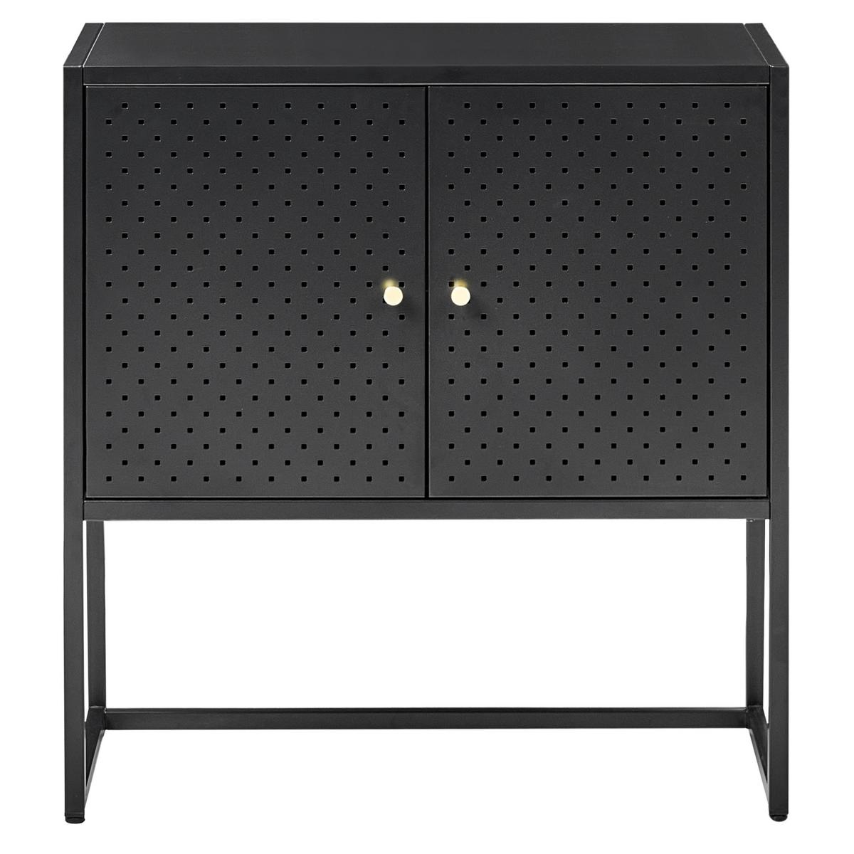 BÜROSCHRANK Metall Schwarz Rakaia - Schwarz, Metall (72/75/35cm) - Beliani
