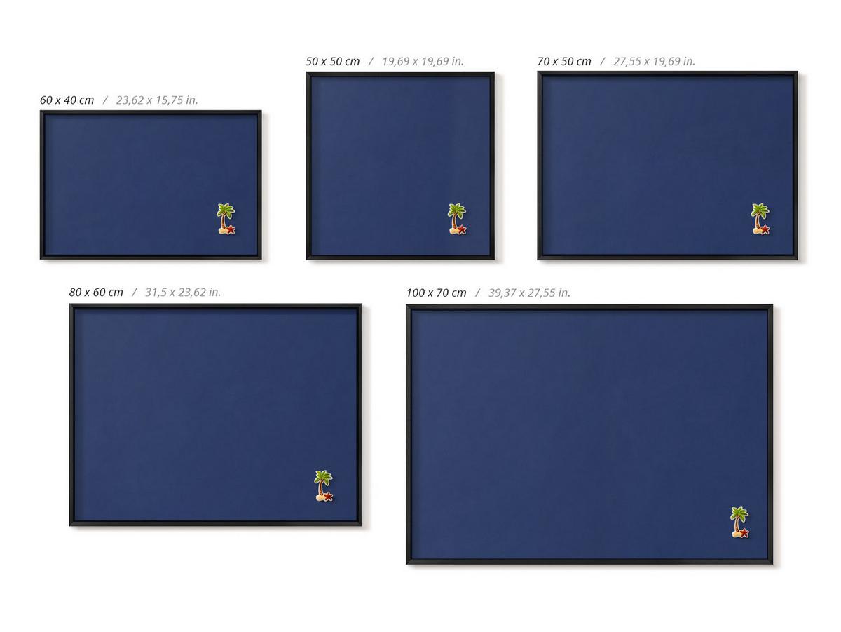 MAGNETTAFEL 80x60 cm Schwarzer Rahmen Dunkelblau - Dunkelrot, Metall (80/60/0.4cm) - TULUP