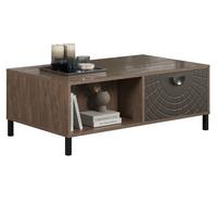 COUCHTISCH Bronze mit Rostoptik 110 cm, Beistelltisch mit Soft-Close - Rostfarben/Schwarz, Holzwerkstoff/Metall (60/110/37cm) - Top.Furn