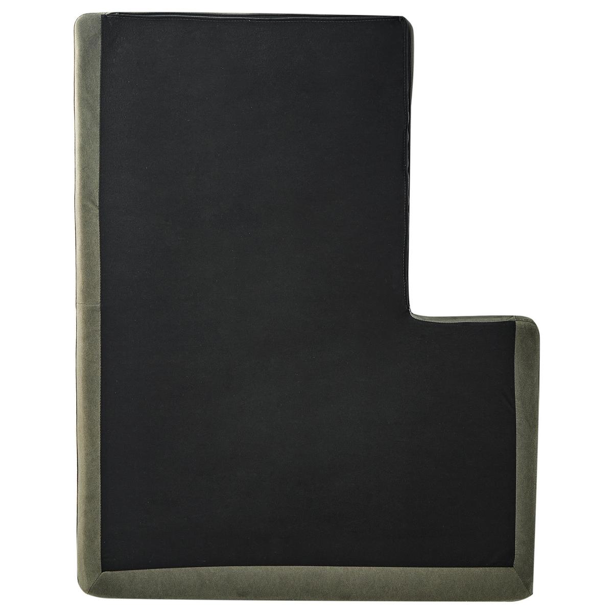 ECKSOFA 4-Sitzer Samtstoff Dunkelgrün linksseitig Kiruna - Schwarz/Grün, Textil (290/148cm) - Beliani
