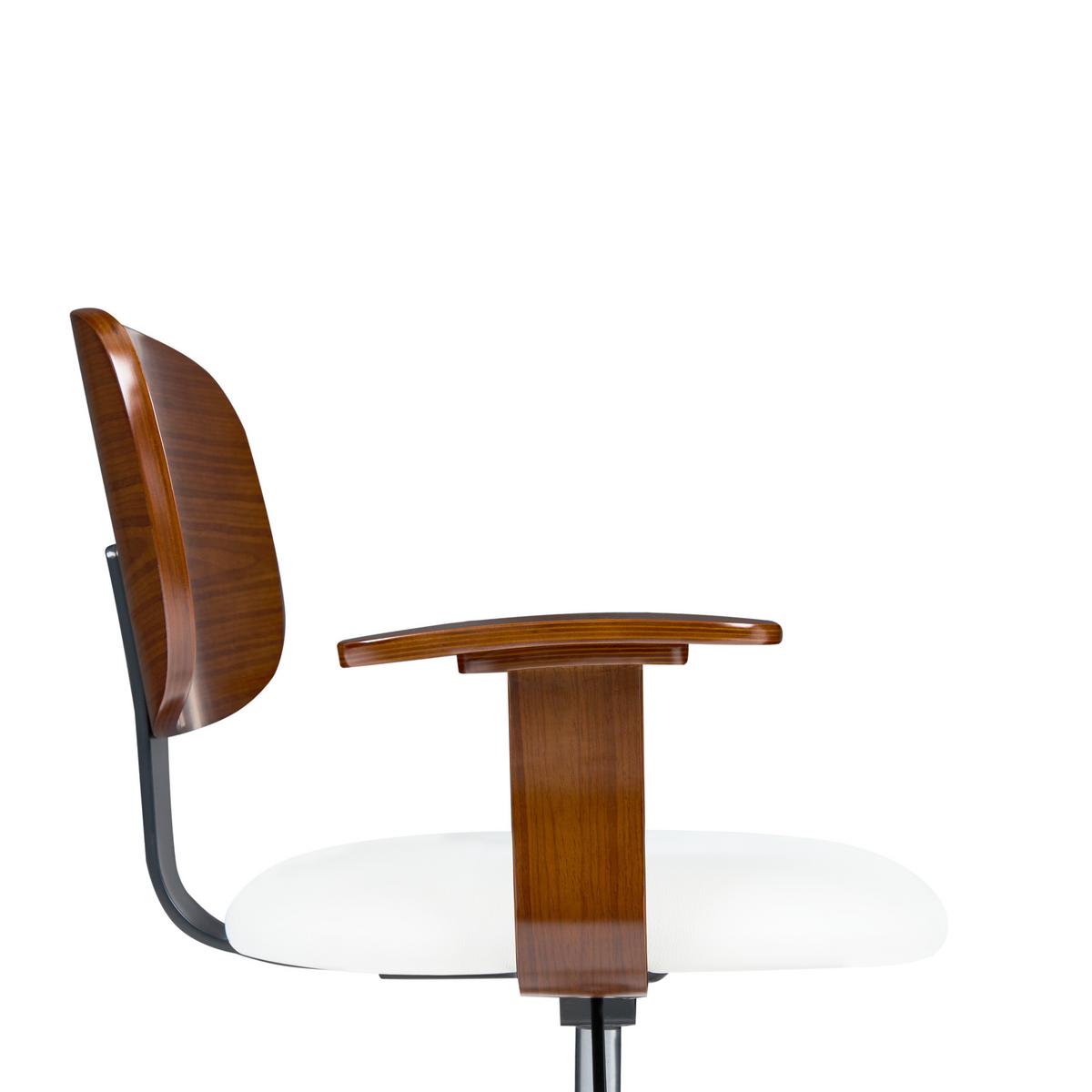 SCHREIBTISCHSTUHL Kunstleder Weiß Gunnison - Braun/Weiß, Textil/Metall (63/74/63cm) - Beliani
