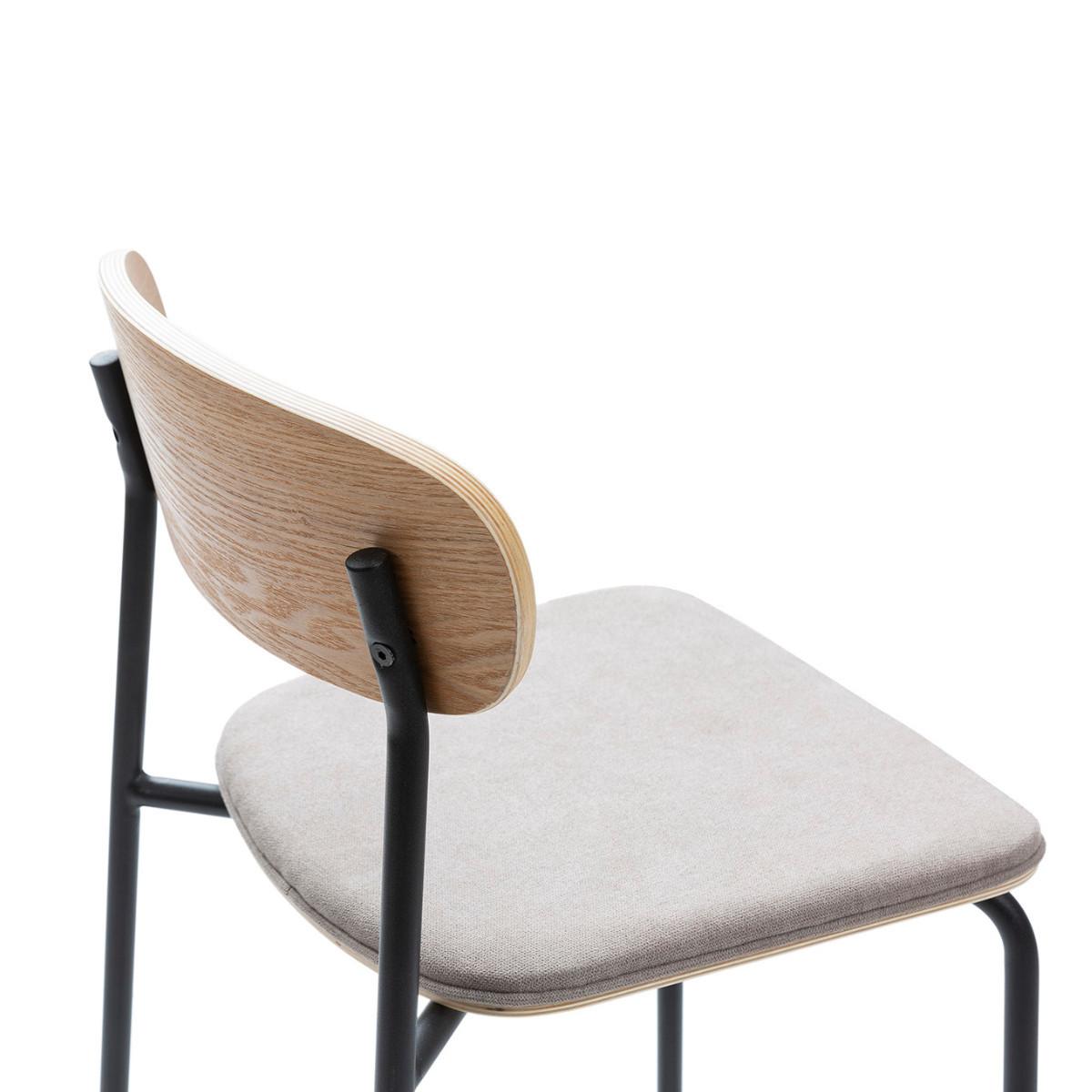 BARHOCKER (Set aus 2) aus Stoff mit schwarzen Metallbeinen - adriana 42/48/66 cm - Schwarz, Textil (48/66/42cm) - Drawer