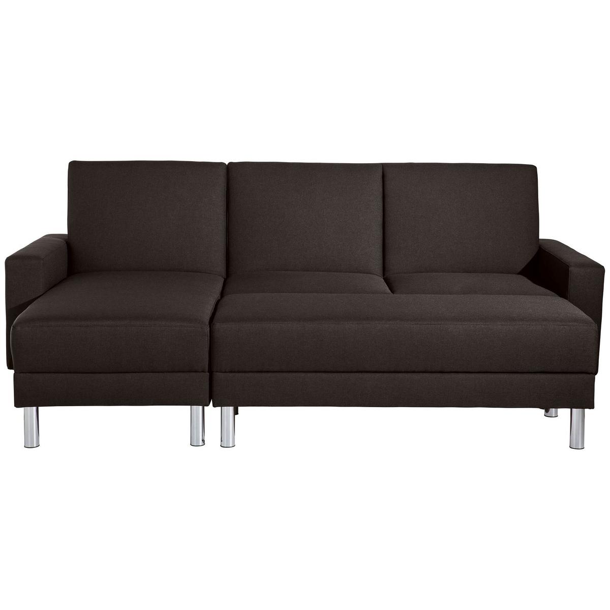 FUNKTIONSSOFA mit Hocker Katryna Flachgewebe schoko - Mokka, Kunststoff (144/92/230cm) - 58aufmkessel