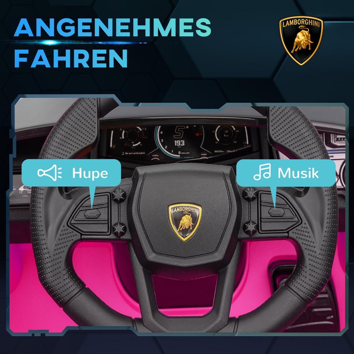 KINDER Elektroauto 12V Kinderauto mit 2,4G Fernbedienung, Musik, Rosa - Rosa, Metall (105/60/40cm) - AIYAPLAY