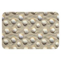 BADEMATTE Muscheln - Sand - Maritim 60x40 cm - Sandfarben, Textil (60/40cm) - OnlyWow