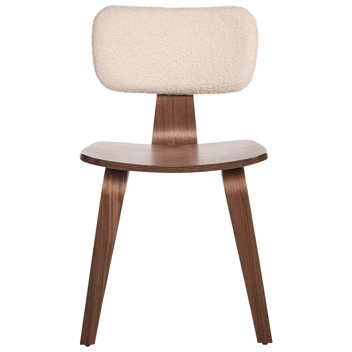 ESSZIMMERSTUHL 2er-Set Hellbeige/Dunkelbraun Lucinda - Beige/Dunkelbraun, Textil (49/79/55cm) - Beliani