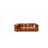 SOFA 3-sitzer Blanche In Bluvel - Rotbraun, Holzwerkstoff/Textil (240/70/96cm) - Fun Möbel