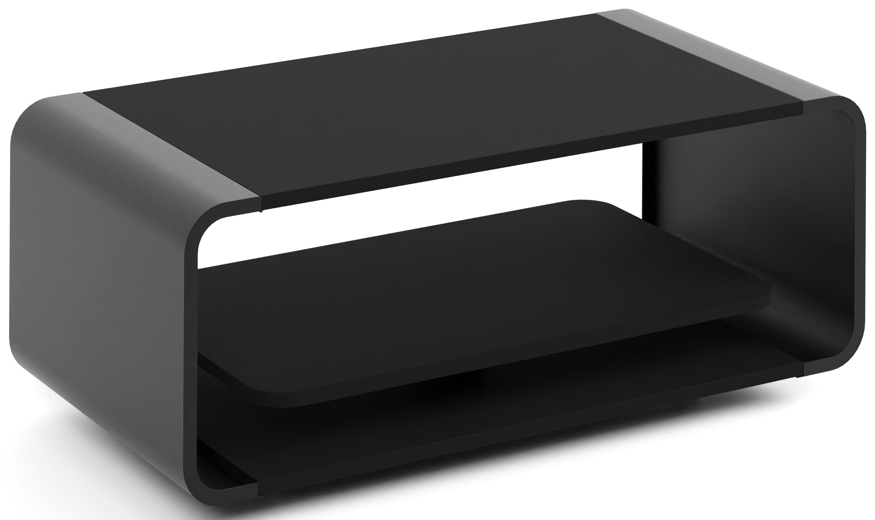 COUCHTISCH Sora in Schwarz mit abgerundetem schwarzem Metallgestell 100/50/41 cm - Schwarz, Holzwerkstoff (50/100/41cm) - WFL GROUP