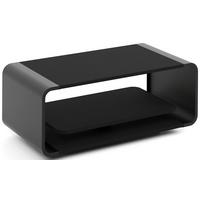 COUCHTISCH Sora in Schwarz mit abgerundetem schwarzem Metallgestell 100/50/41 cm - Schwarz, Holzwerkstoff (50/100/41cm) - WFL GROUP