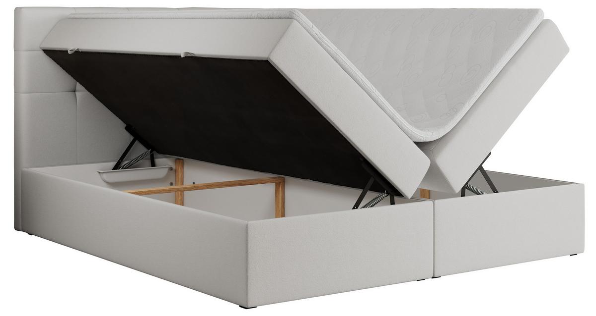 BOXBETT CENTO 120/200 Weiß Kunstleder - H4 - Weiß, Holz/Textil (120/200cm) - MKS
