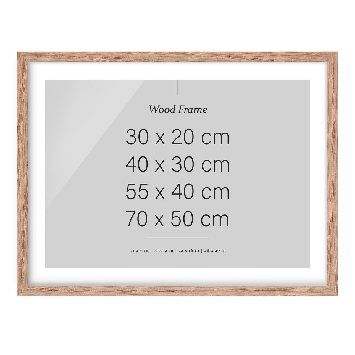 DOPPELGLAS-BILDERRAHMEN Leerrahmen Eiche 30/20 cm - Eichefarben, Holz (30/20cm) - Bilderwelten
