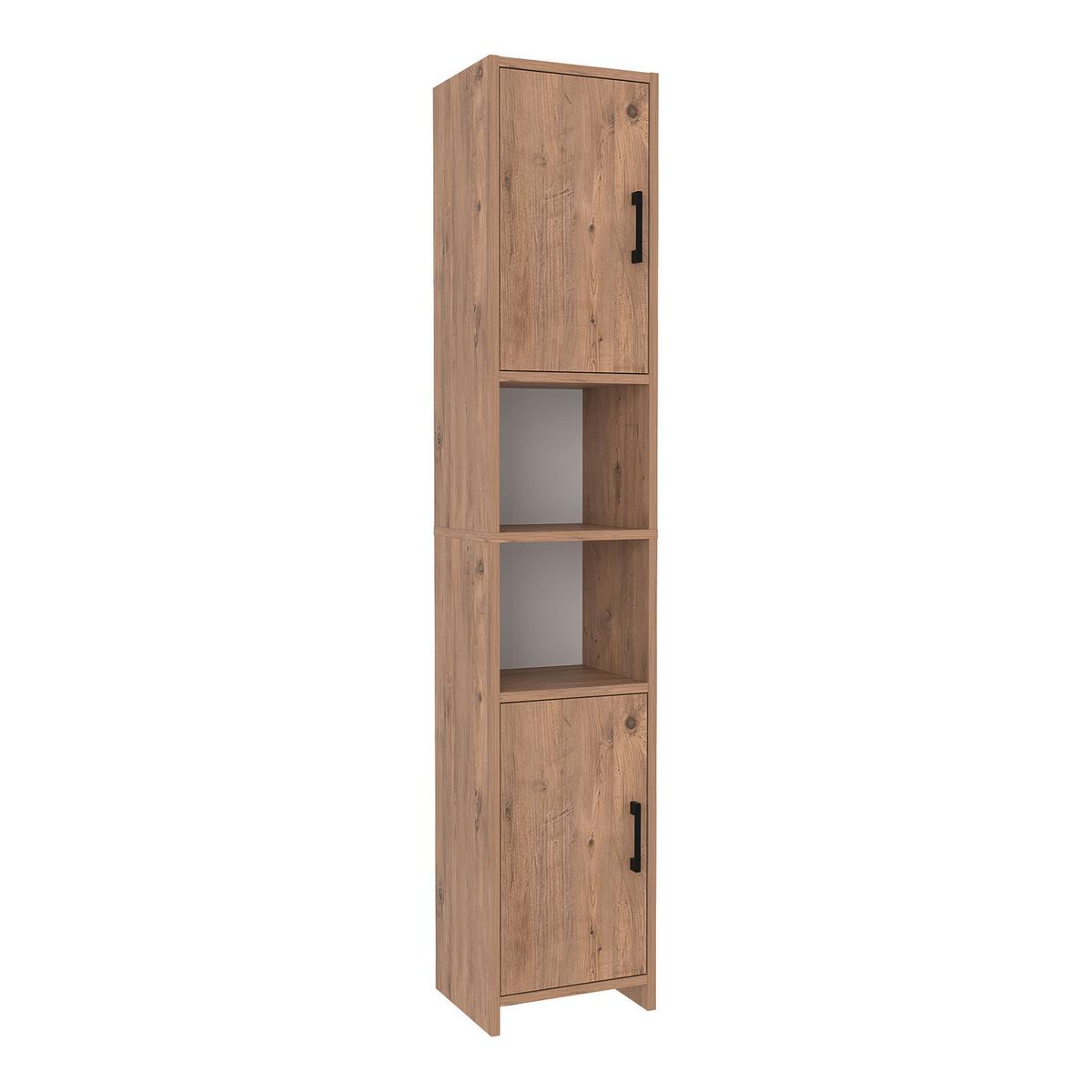 HOCHSCHRANK Rautrina - Eichefarben, Holzwerkstoff (35/180/30cm) - [en.casa]