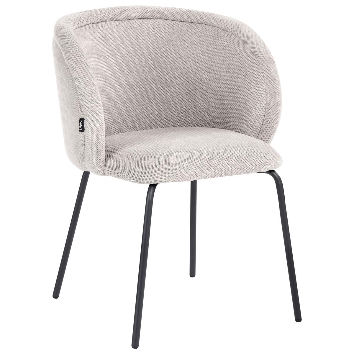 ESSZIMMERSTUHL 2er Set Stoff Cremeweiß Sarasota - Creme, Textil/Metall (60/79/60cm) - Beliani