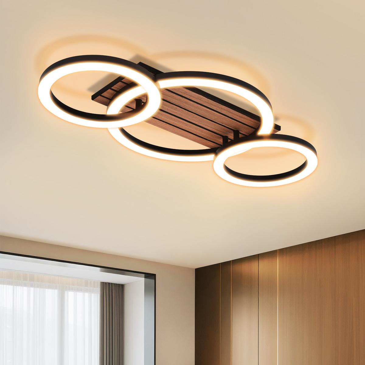 LED DECKENLEUCHTE Krellis 58.4/30/8 cm - Schwarz, Kunststoff/Metall (58.4/30/8cm) - ZMH
