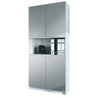 BÜROSCHRANK Logan Fronten in Hellgrau Seidenmatt - Greige, Holzwerkstoff (82/184/37cm) - Vladon