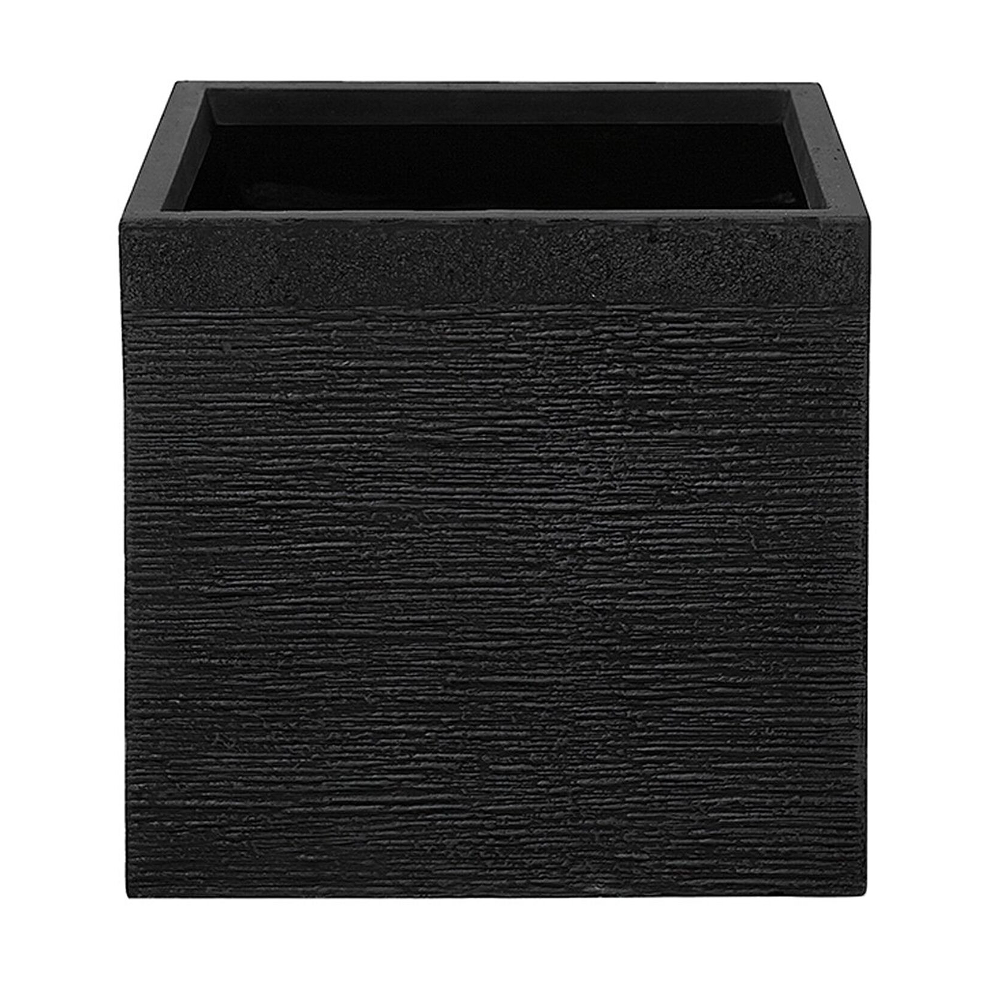 BLUMENTOPF Schwarz Paros - Schwarz, Naturmaterialien (38cm) - Beliani