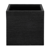BLUMENTOPF Schwarz Paros - Schwarz, Naturmaterialien (38cm) - Beliani