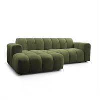 ECKSOFA TISI Olivgrün Strukturstoff - Olivgrün, Holz (274/165cm) - MASSENO