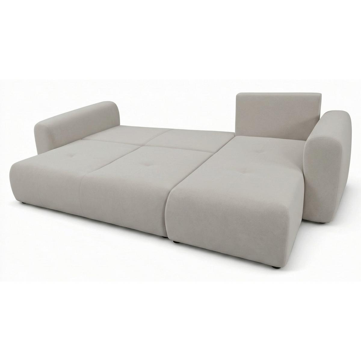 ECKSOFA Olido Graubeige-Samt - Taupe/Schwarz, Kunststoff/Textil (245/150cm) - Selsey