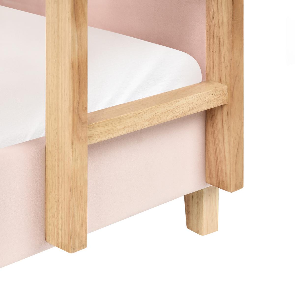 HOCHBETT Samtstoff 90/200 cm Pastellrosa Chocques - Pink, Textil (97/143/214cm) - Beliani
