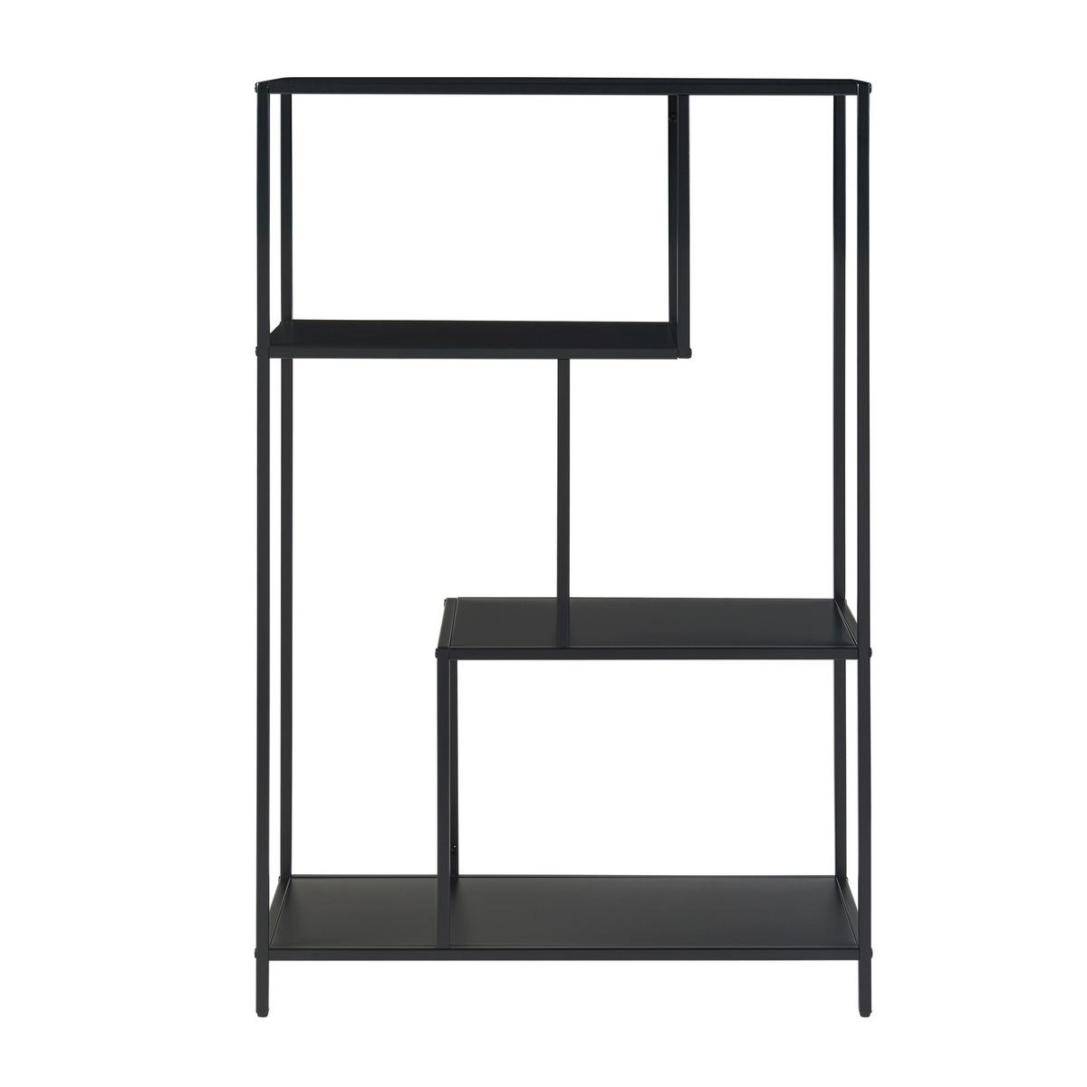 BÜCHERREGAL Reisjärvi - Schwarz, Metall (75/115/35cm) - [en.casa]