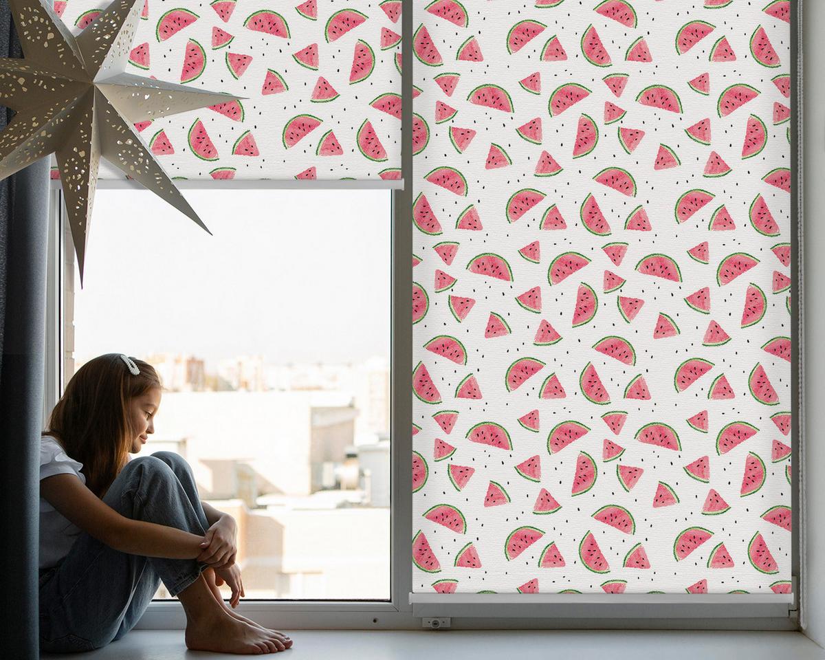 INNENROLLO - Fensterrollo - Rollo - 100x140 cm - Wassermelonen - Pink, Kunststoff (100/140/0.5cm) - TULUP