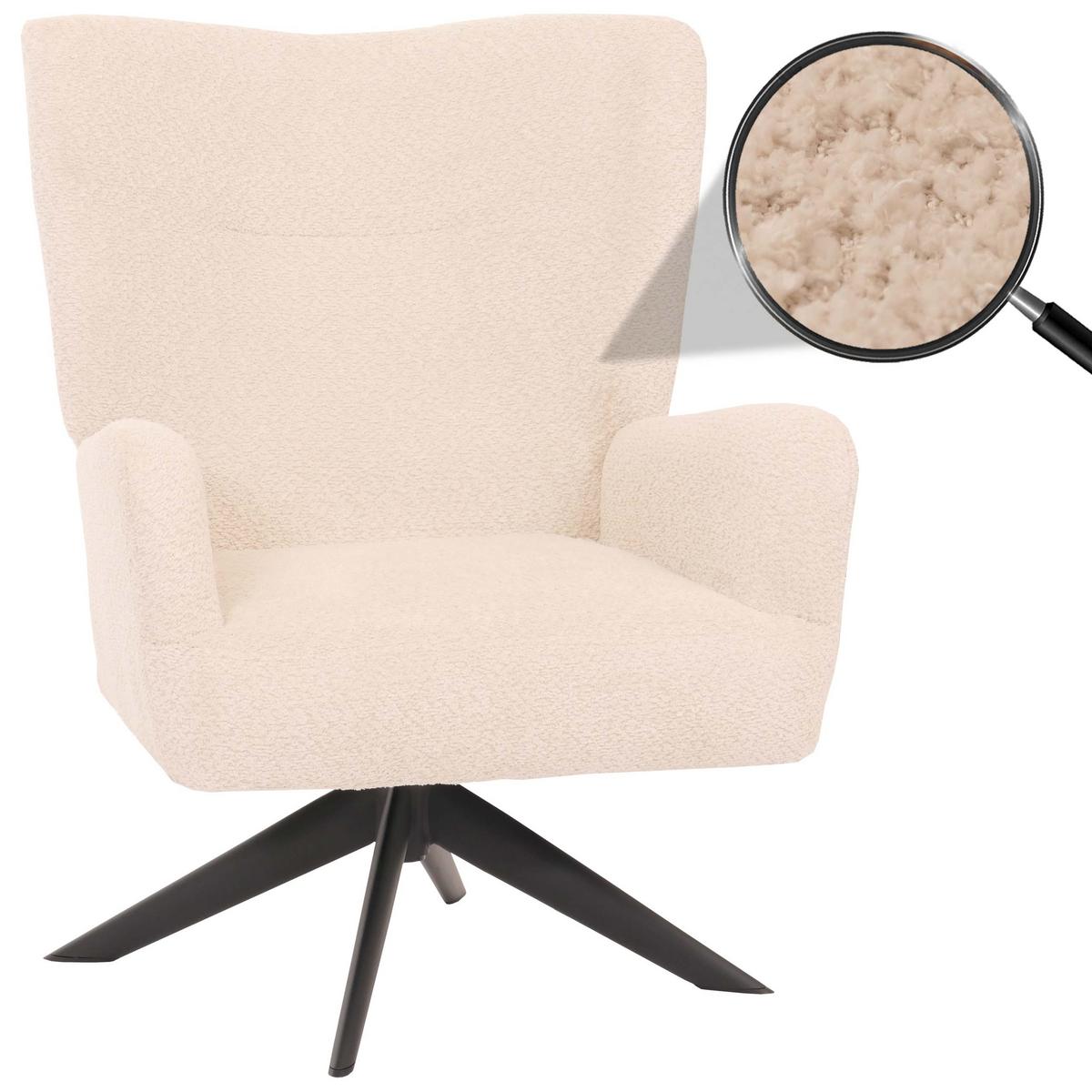 LOUNGE-SESSEL Creme - Creme, Textil (75/99/74cm) - MCW