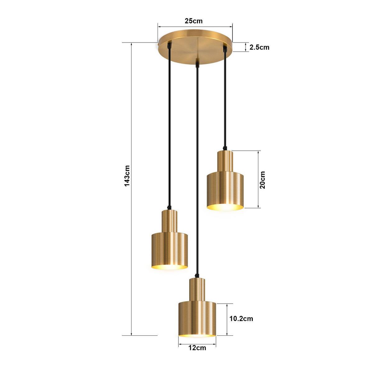 HÄNGELEUCHTE Jettq 12/25/143 cm - Akaziefarben, Metall (12/25/143cm) - ZMH
