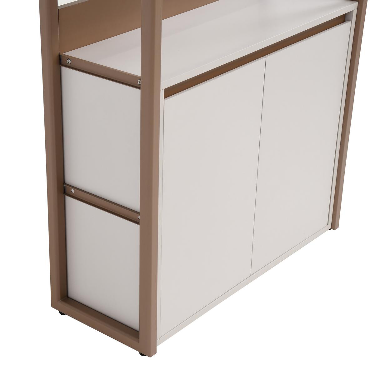 BÜCHERREGAL Boreo aus Metall mit 2 Türen, 80 cm, Kaschmir+Hellbraun - Kaschmir/Hellbraun, Metall (80/192/30cm) - Beautysofa