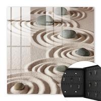 SCHLÜSSELBOX Schwarz 30x30 cm- Türöffnung nach rechts - Zen-Frieden - Beige, Metall (30/30/5cm) - TULUP