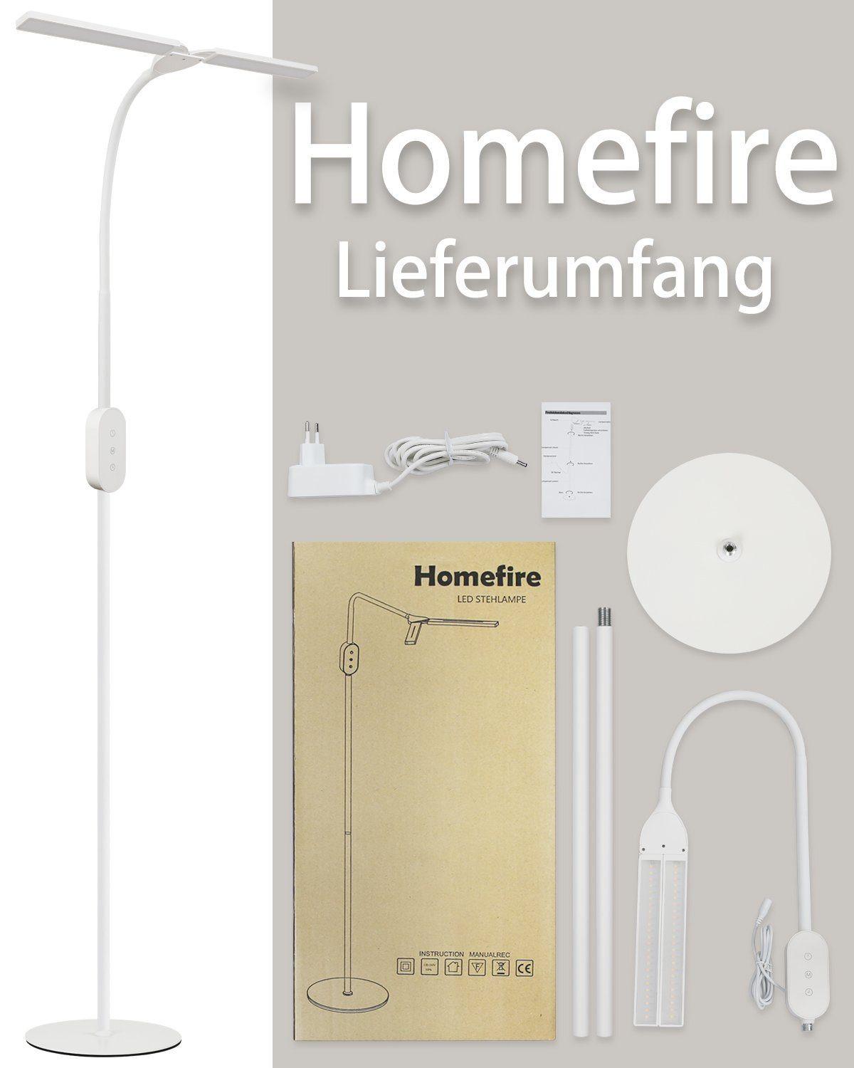 LED STEHLAMPE Glanzar 44/22/158 cm - Weiß, Metall (44/22/158cm) - ZMH