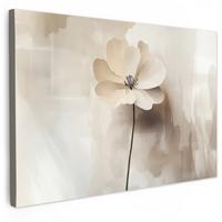 LEINWANDBILD Blume - Beige - Farbe - Schatten Gemälde 60x40 cm - Creme, Textil (60/40cm) - MuchoWow