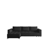 ECKSOFA Juna Mit Schlaffunktion - Schwarz, Holzwerkstoff/Textil (240/140cm) - Fun Möbel