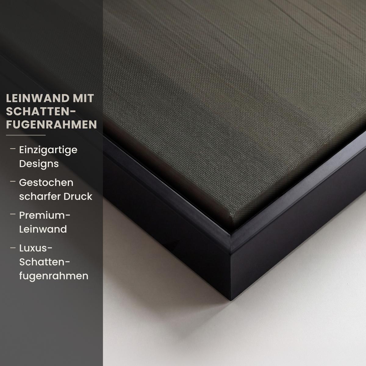 LEINWAND Bilder mit Rahmen - Hügel - Abstrakt - Kreuz - Christentum - 90x90 - Beige, Textil (90/90cm) - MuchoWow