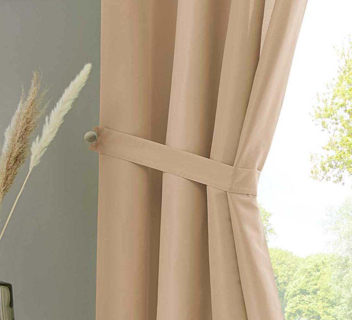 VORHANG BERLIN HxB 175x140cm Sand - Sandfarben, Textil (140/175cm) - Gardinenbox