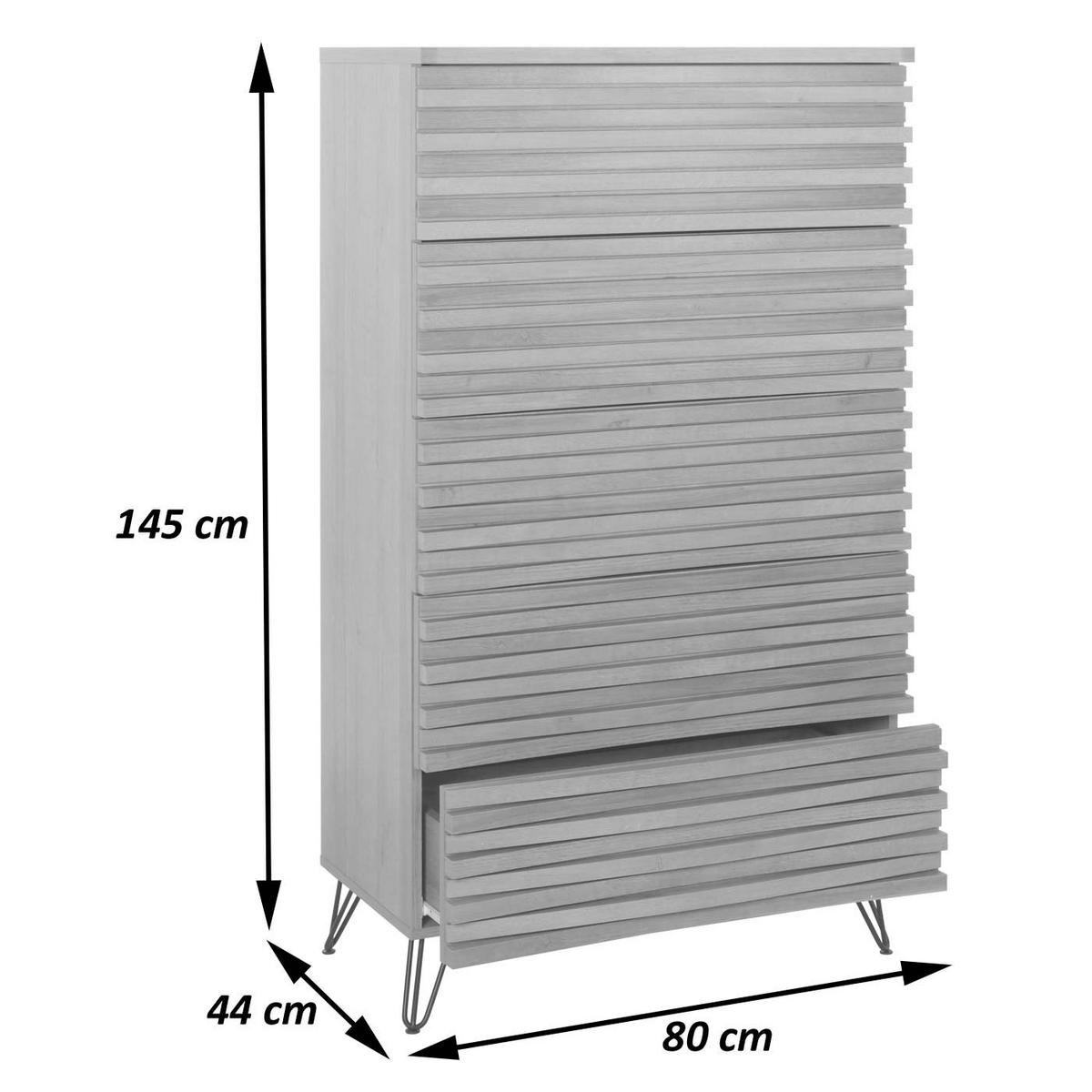 KOMMODE Walnuss Dekor - Walnussfarben, Holzwerkstoff (80/145/44cm) - MCW