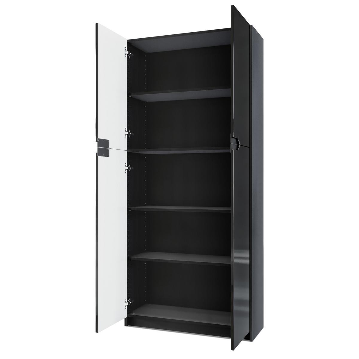 BÜROSCHRANK Logan Fronten in Beton Dunkel Optik - Dunkelgrau, Holzwerkstoff (82/184/37cm) - Vladon