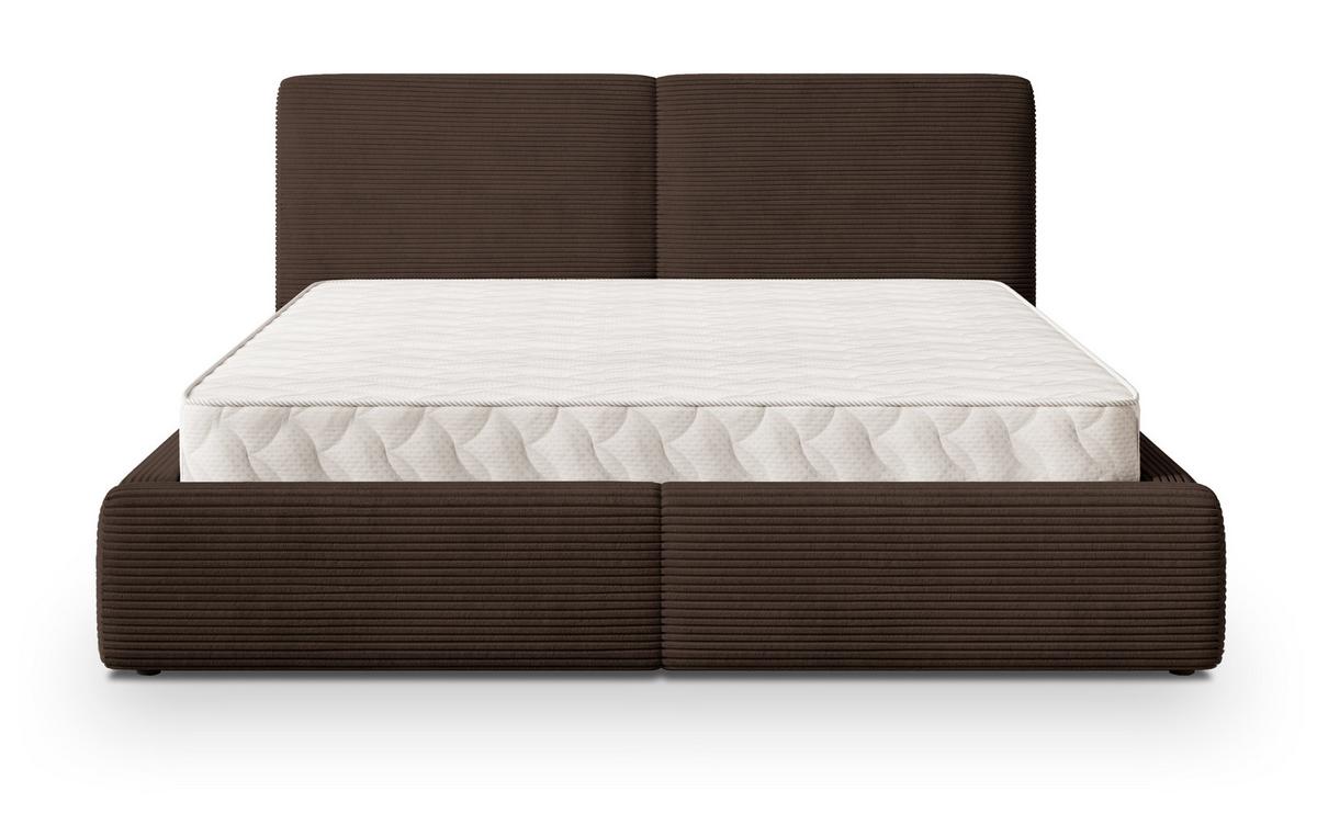 POLSTERBETT FELURO P 120x200 cm mit Bettkästen - Braun - Braun, Holz/Textil - MASSENO