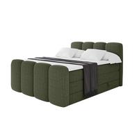 BOXBETT mit Matratze H3|H4 und Lattenrost - NINA-Z KING - 180x200 cm Aragon - Grün - Grün, Holzwerkstoff (180/200cm)