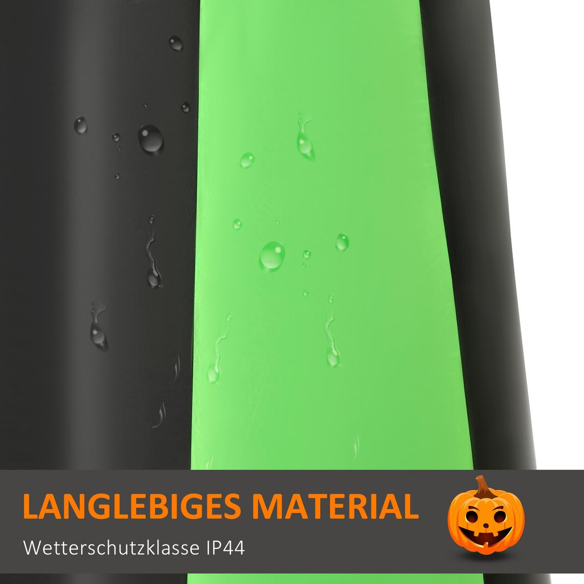 AUFBLASBAR Kürbis Halloween Dekoration Selbstaufblasend Schreck Gespenst mit LED - Schwarz, Kunststoff (96/270/100cm) - HOMCOM