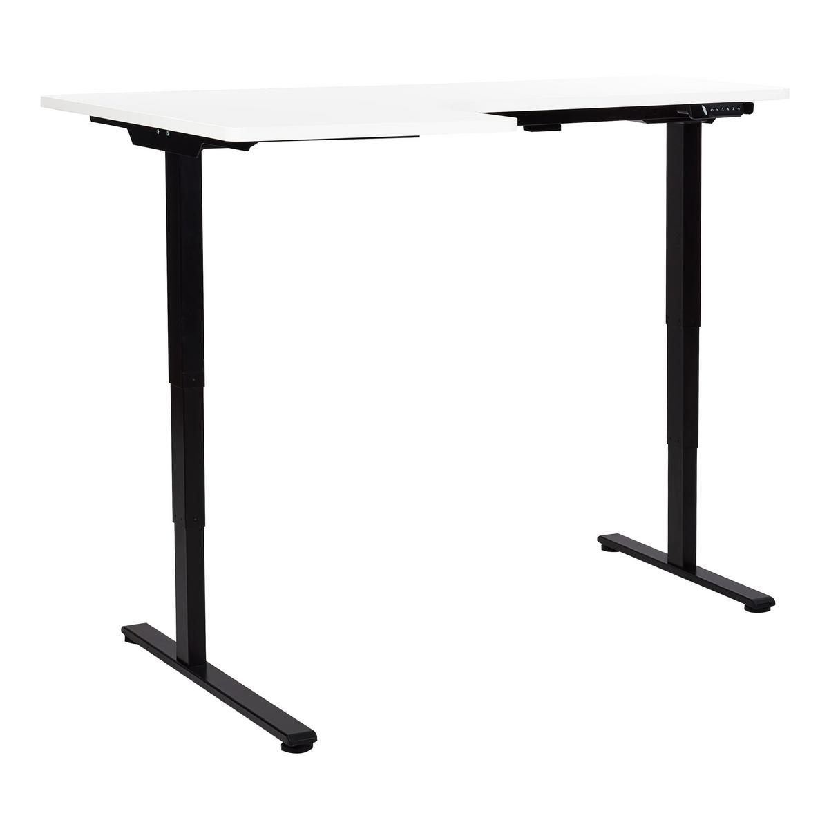 SCHREIBTISCH 160x60 cm elektrisch Schwarz/Weiß Destines - Schwarz/Weiß, Holzwerkstoff (109/160/60cm) - Beliani