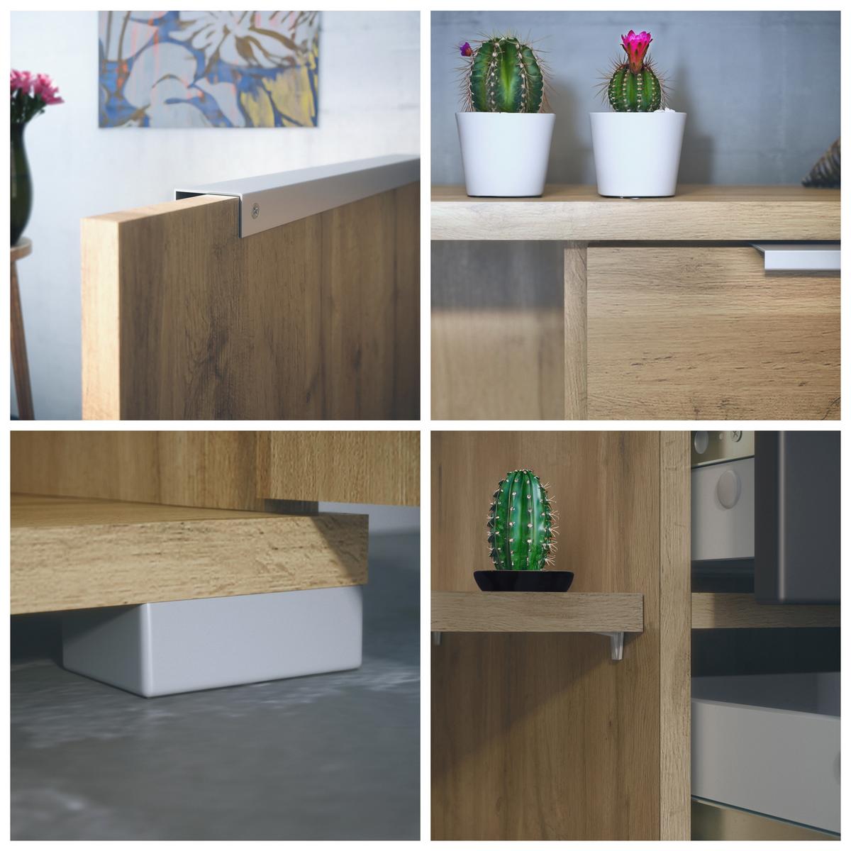 SIDEBOARD Linio Eiche Evoke - Eiche San Remo, Holzwerkstoff (166.5/75.5/35cm) - Vladon