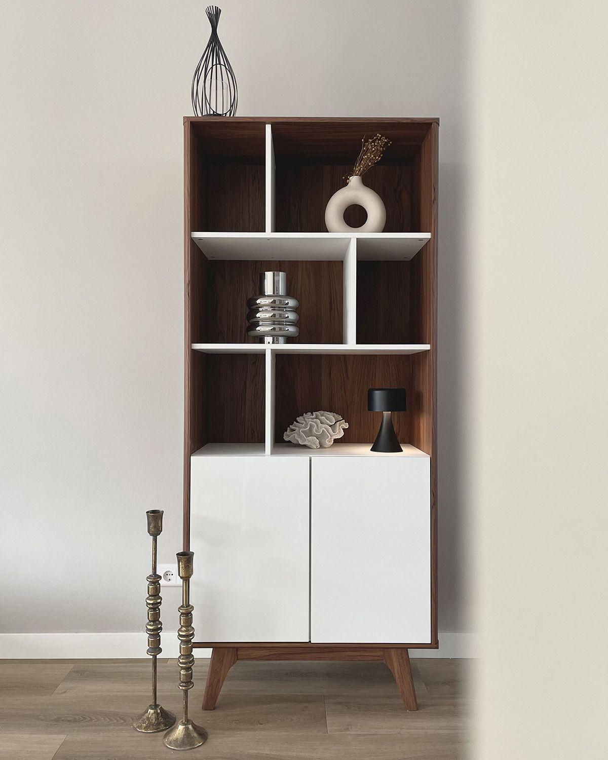 SCHRANK 3 Fächer Columbus - Dunkelbraun, Holzwerkstoff (79/182/40cm) - Beliani