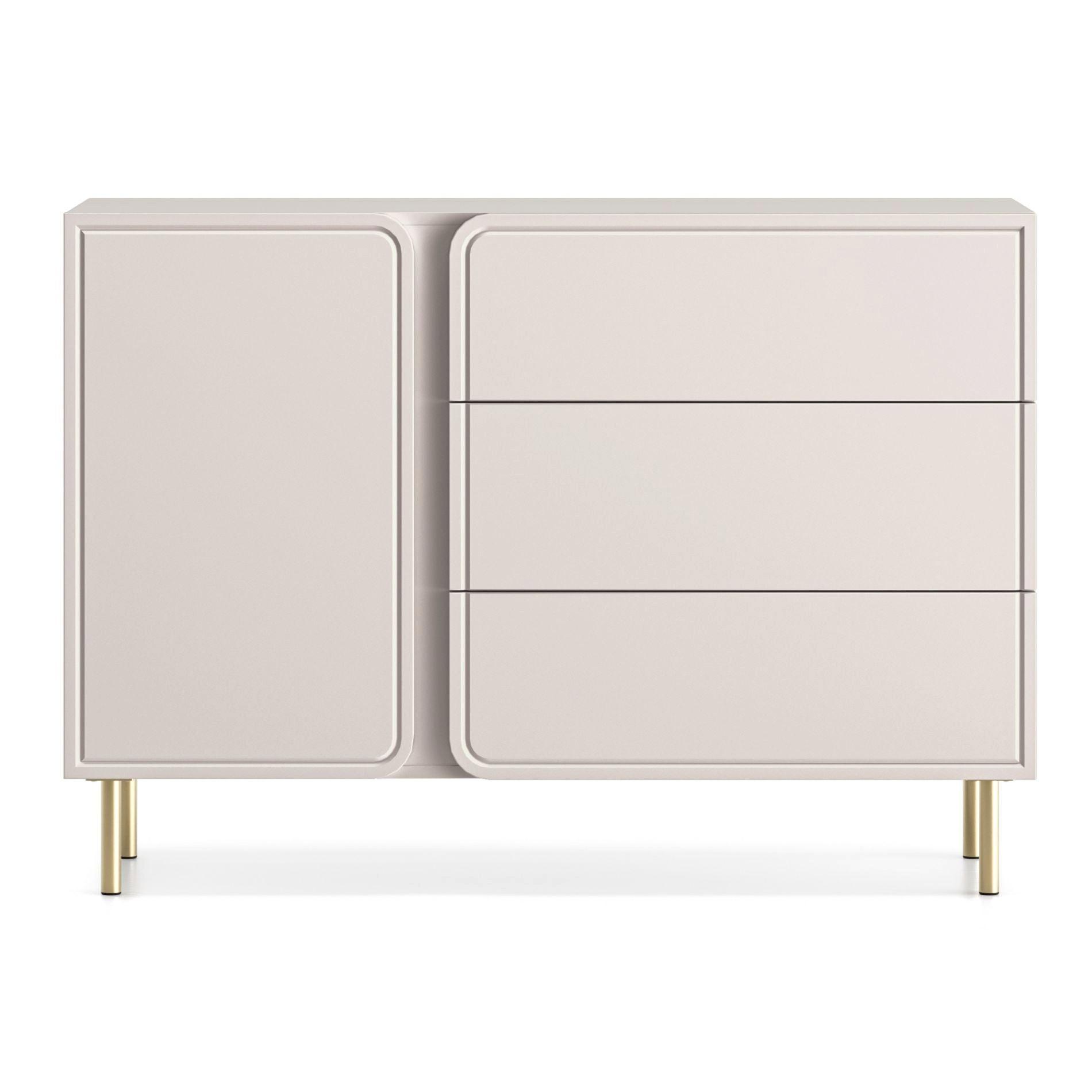 SIDEBOARD Loppa Kaschmirbeige 120 cm - Beige/Goldfarben, Holzwerkstoff/Metall (120/85/40cm) - Selsey