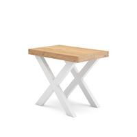 KONSOLENTISCH ausziehbar 58 bis 140cm, für 6 Gäste, eiche weiß, 90/58/73cm - Eichefarben/Multicolor, Holzwerkstoff (90/140/73cm) - Skraut Home
